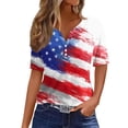 thumbnail image 2 of 250th Anniversary USA Shirt Short Sleeve Shirts for Women Womens Tops T Sunflower Print Flag Blouse, 2 of 5