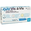 Expo® Vis-A-Vis Wet-Erase Overhead Transparency Markers, Fine Tip, Blue, 12-Count