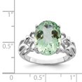 thumbnail image 2 of FB Jewels Sterling Silver Rhodium Oval Checker-Cut Green Quartz Ring, 2 of 2