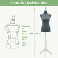 thumbnail image 7 of FDW 63 inch Adjustable Female Mannequin with Wooden Tripod Stand, Perfect for Display(Grey), 7 of 7