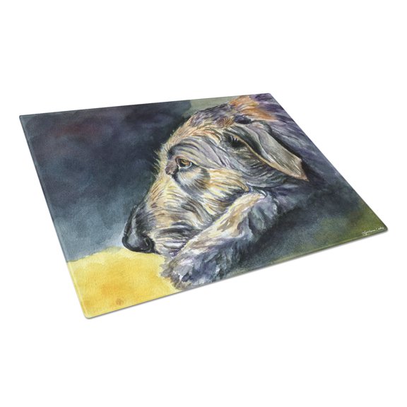 Caroline's Treasures Irish Wolfhound Sleeper Glass Cutting Board Large