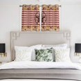 thumbnail image 4 of Texas Star Sunflower Kitchen Curtains Short 45 Inch Length, Farmhouse Country Plaid Brown Grommet Top Bedroom Living Room Curtains, Light Filtering Cafe Curtain Drapes 2 Panels Set 84''x45'', 4 of 9