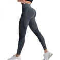 thumbnail image 3 of Women Seamless Gym High Waist Yoga Pants Hip Lifting Outdoor Sports Tight Waist Letter Sand Washed Pants Exercise Yoga Leggings, 3 of 10
