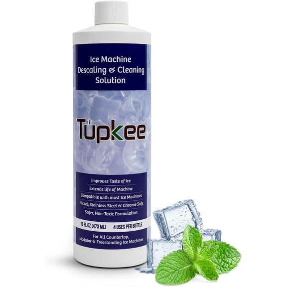 Tupkee Ice Machine Cleaner and Descaler - 16 fl oz, Nickel Safe Ice Maker Cleaner - Compatible with All Major Brands Scotsman, KitchenAid, Affresh - Made in USA
