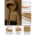 thumbnail image 5 of Premium Midweight Women Brown Puffer Jacket Bubble Down Insulated Winter Coat-XL, 5 of 9