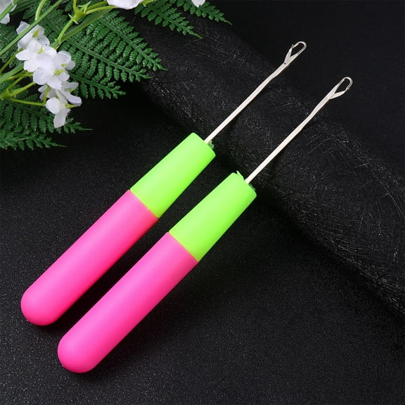 MLINS 42 Pcs Gold Dreadlock Crochet Hooks 15.5X1.7CM Rosy