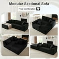 thumbnail image 5 of GNIXUU 103” W Corduroy Boneless Couch, L-Shaped Sectional Sofa with Left Facing Chaise, Comfy Memory Foam Cloud Compression Couches for Living Room Home Office, No Assembly,Black, 5 of 7