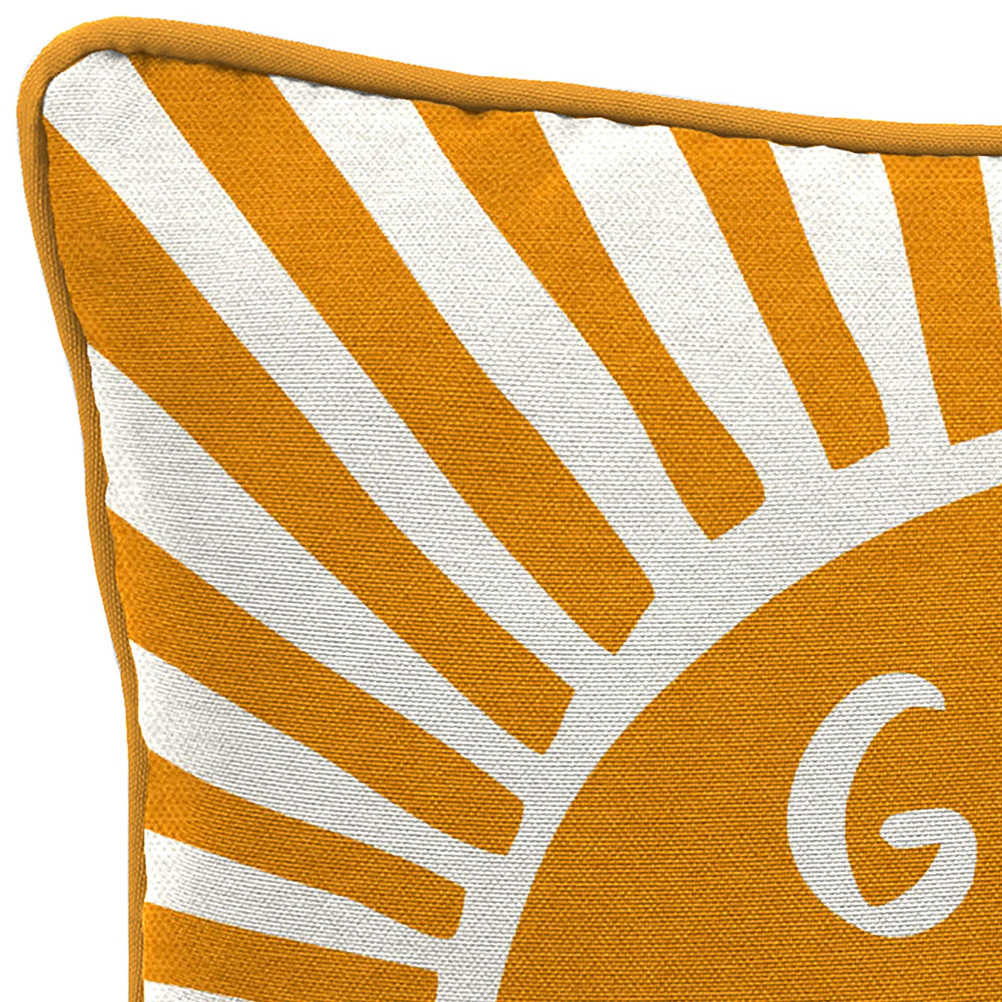Jordan Manufacturing 16" x 16" Good Vibes Only Orange Novelty and Medallion Reversible Square Outdoor Throw Pillow (2 Pack)
