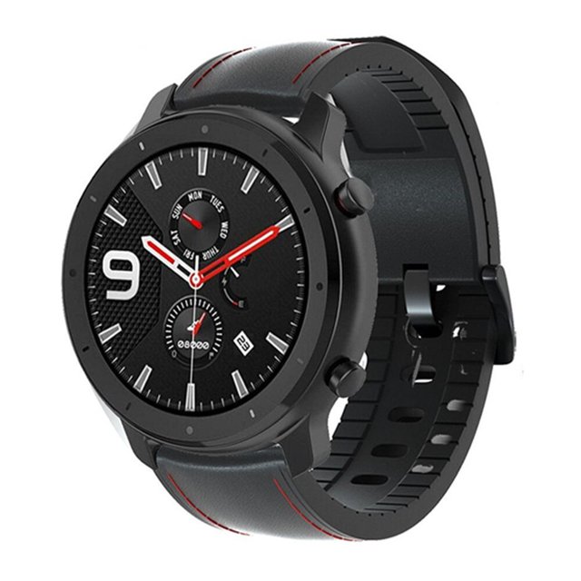 Pulsera de silicona de cuero para Amazfit GTR 47mm Correa de muñeca para Xiaomi Amazfit Pace / Stratos 1 2 3 / GTR2 / GTR 2e Correa de reloj Tan Jianjun unisex