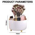 thumbnail image 2 of Soporte para brochas de maquillaje de gran capacidad, organizador de maquillaje giratorio de 360°, taza para brochas de maquillaje con 5 ranuras, para decoración de tocador, encimeras de baño,, 2 of 8