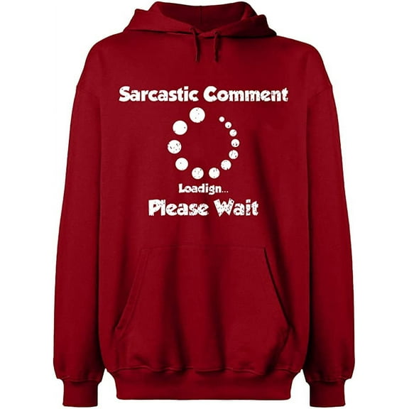 Unisex Hoodie Sweatshirt, Sarcastic Comment Please Wait, Slim Fit, Long Sleeve Sweater - Antiquee Cherry Small