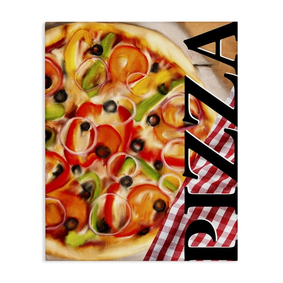Stupell Industries Modern Gourmet Traditional Pizza Canvas Art, 16 x 20, by Kim Allen