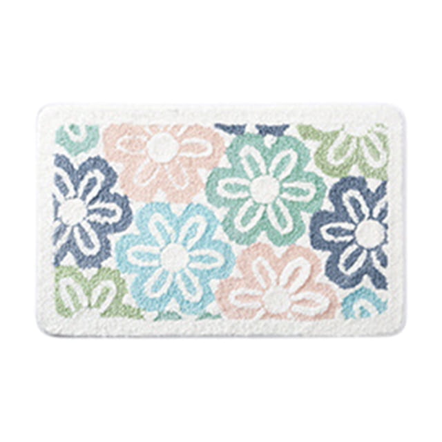 Ohufall Non Slip Shower Mat Washable Rugs Bathroom Decor Extra Thick Soft Moss Floral Area Rug Highly Absorbent Quick Dry Non Slip Bathroom Bath Mat