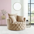 ACME Zunyas Recessed Arm Tufted Accent Chair in Beige