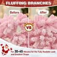 thumbnail image 3 of VEIKOUS 6ft Pre-Lit Christmas Slim Pencil Tree for Holiday Decor w/ 200 Lights and 600 Tips, Pink, 3 of 10