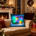 thumbnail image 6 of Christmas Lighted Throw Pillow Covers Christmas LED Pillows 2 Modes Switching Printed Sofa Pillows Cushions Pillowcases Comfortable & Breathable Pillow Covers 18x18", 6 of 7
