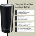 thumbnail image 3 of Sipworks Stainless Steel Coffee Tumbler - 20oz Coffee Tumblers with Lids & Double Walled Vacuum Insulation for Hot & Cold Drinks - Spillproof Travel Insulated Coffee Tumbler, Midnight Black, 3 of 4