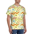 thumbnail image 2 of Bixox Men's Cartoon Snake8 Printed Short Sleeve Skinny Athletic T-Shirt, 2 of 6
