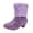 Purple, variant on Kids Girls High Heel Boots Sparkly Sequin Mid-Calf Boots Winter Warm Faux Fur Trim Princess Party Shoes for Toddlers