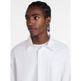 thumbnail image 4 of No Boundaries Boxy Cropped Fit Oxford Shirt with Long Sleeves, Men's XS-5XB, 4 of 5