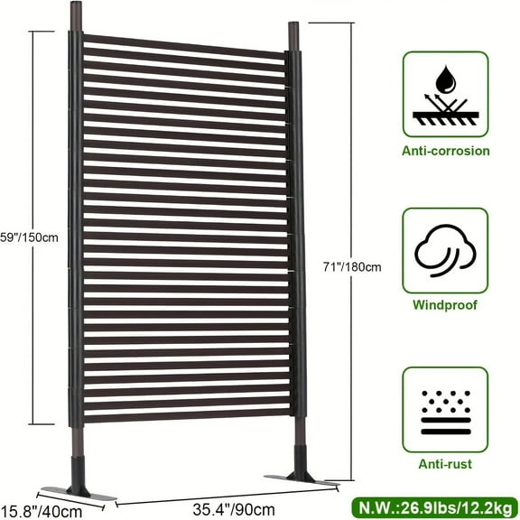 1/ 2pcs Garden Trellis for Climbing Outdoor, Raised Privacy Planter Box with Trellis for Patio Backyard Balcony, Raised Garden Beds with Screen, Garden Decoration, Black