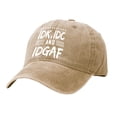 thumbnail image 2 of Washed Cotton Baseball Cap with IDK IDC & IDGAF print,Adjustable Vintage Distressed Dad Hat,Curved Brim Casual Trucker Cap for Daily Wear Outdoor Weekend Street Outfit for Men Women, 2 of 3