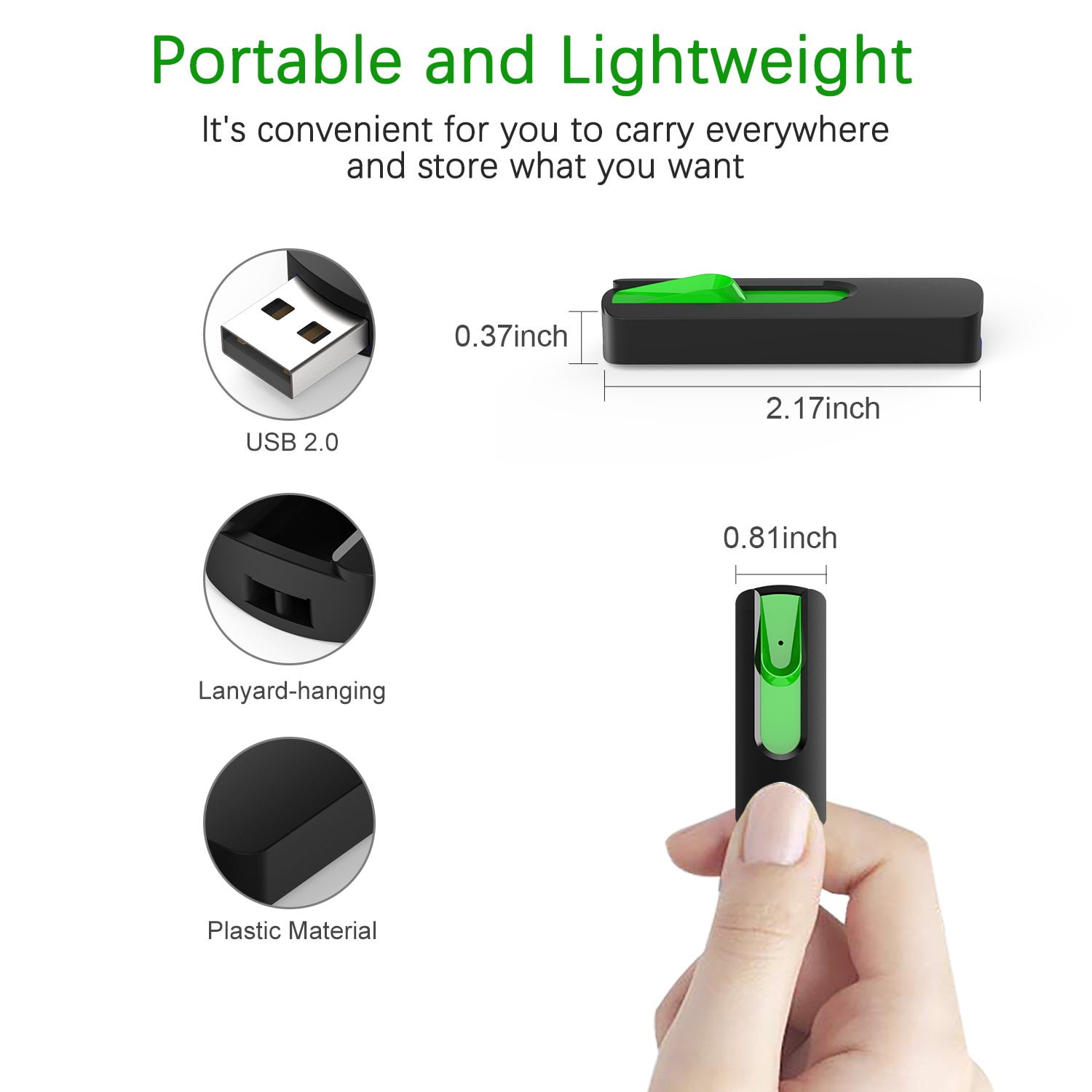 KOOTION 10 Pack 64GB USB Flash Drives Retractable Slide Thumb Drive Jump Zip Drive Memory Sticks Data Storage Backup for PC, Laptop