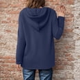 thumbnail image 6 of Towmus Women's Hoodie Oversized Waffle Knit Tops Henley Casual Shirts Long Sleeve Button V Neck Solid Color Casual Tunic Sweatshirt S-5XL, 6 of 7