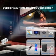 Game Projector with 2 gamepads Gaming Consoles Mini Projector with Wifi and Bluetooth Home Theater Office Outdoor Smart Portable Projector Built in 20,000+ Retro Games