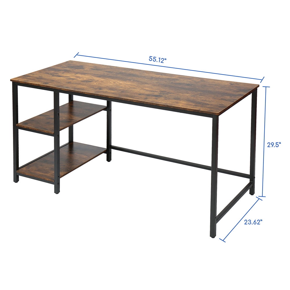 Kepooman 55 inch Reversible Computer Desk with Shelves for Home Office Student Study Gaming PC Work Kepooman 55 inch Reversible Computer Desk with Shelves for Home Office Student Study Gaming PC Work