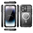 thumbnail image 3 of Dteck Waterproof Case for iPhone 15 Pro Max,Shockproof Aluminum Alloy Built-in Screen Protector IP68 Underwater Case Military Dropproof Mag Safe Full-Body Protection Clear Back Cover,Black, 3 of 14