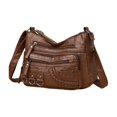 thumbnail image 6 of DGMIOCS Crossboby Bag for Women - Soft PU Leather Multi-Pocket Shoulder Bag Handbag with Adjustable Strap Brown, 6 of 8