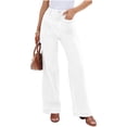 thumbnail image 2 of Women High Waisted Wide Leg Pleated Jeans Loose Elastic Denim Pants with Pockets, 2 of 6