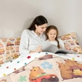 thumbnail image 4 of Feelyou Kids Cute Capibara Twin Bedding Sets 7-Piece, Rustic Flower Bedding Comforter Set, Kawaii Cartoon Truck Animal Reversible Sheet Sets, Super Cozy Room Decor, 4 of 7