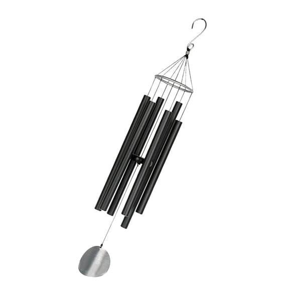 Wind Chime for Patio, Garden, Terrace and Balcony - Beautiful Outdoor Decor - Easy to Install Wind Chimes - Durable and Hand Tuned Black