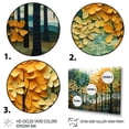 thumbnail image 3 of Designart "Orange Green Trees Canopy Collage III" Landscapes Floater Framed Canvas Wall Art, 3 of 7