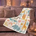 thumbnail image 6 of Safari Animals with Rainbows and Sunbursts, Modern Illustrative Style for Kids, Cozy Jungle Play Scene, Flannel Blanket for Playroom and Bedroom, Birthday Gift and Bright Home Decor, 6 of 9