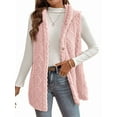 thumbnail image 2 of Chaleco Informal con Capucha de de Doble Cara para Mujer, Otoño-Invierno, Informal, Extragrande, Cálido, con Botones. Rosa M, 2 of 8