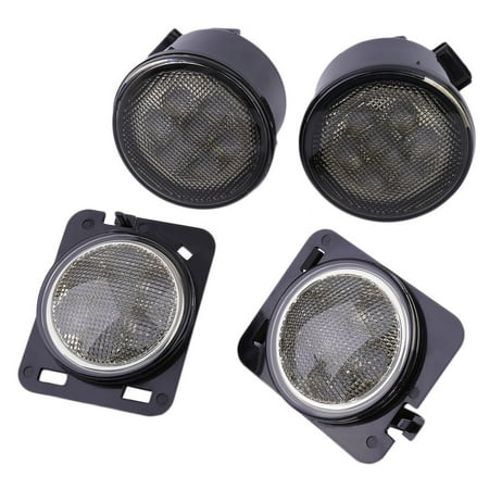 Traffic warning light Car 2 Pcs LED Turn Signal Light With Smoke Lens And Fender Side Light Combo For Jeep For Wrangler 07-16 Driving Safety Light