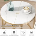 thumbnail image 4 of Round Gold Side Table with White Marble Top, O-Shaped Metal Frame for Living Room/Bedroom/Nightstand, 4 of 6