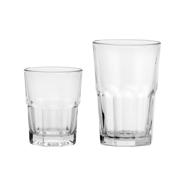 Mainstays 12-Piece Clear Crossplains Drinkware Set - Walmart