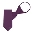 thumbnail image 3 of Jacob Alexander Boy's 11" Pretied Ready Made Solid Color Zipper Tie - Eggplant, 3 of 7