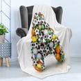 thumbnail image 4 of Letter a Soft Flannel Fleece Throw Blanket, Sports Balls Stacked to Build the First Letter of the Alphabet Capital, Cozy Plush for Indoor and Outdoor Use, 60" x 80", Multicolor, by Ambesonne, 4 of 5