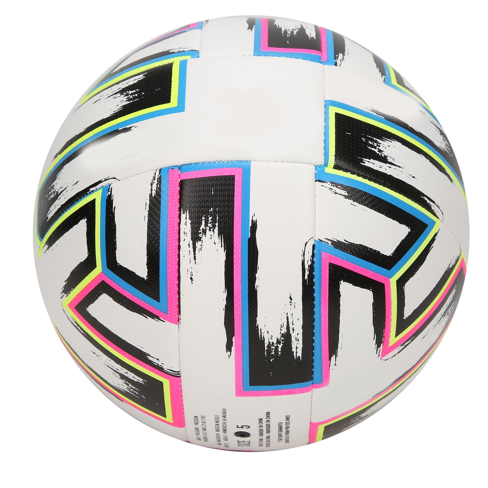 YAHHU Standard Size 5 Soccer Ball PU Leather All-Weather Match Training Football (8.65 inches / 22 cm) for Outdoor and Futsal
