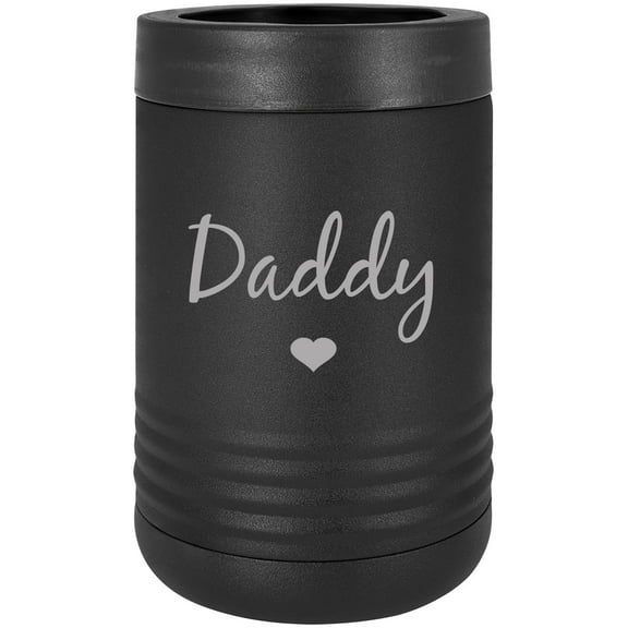 Daddy Stainless Steel Engraved Insulated Beer Beverage Holder Can Cooler, Black