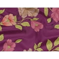 thumbnail image 5 of oneOone Rayon Dark Magenta Fabric Leaves & Flowers Floral Diy Clothing Quilting Fabric Print Fabric By Yard 56 Inch Wide, 5 of 6