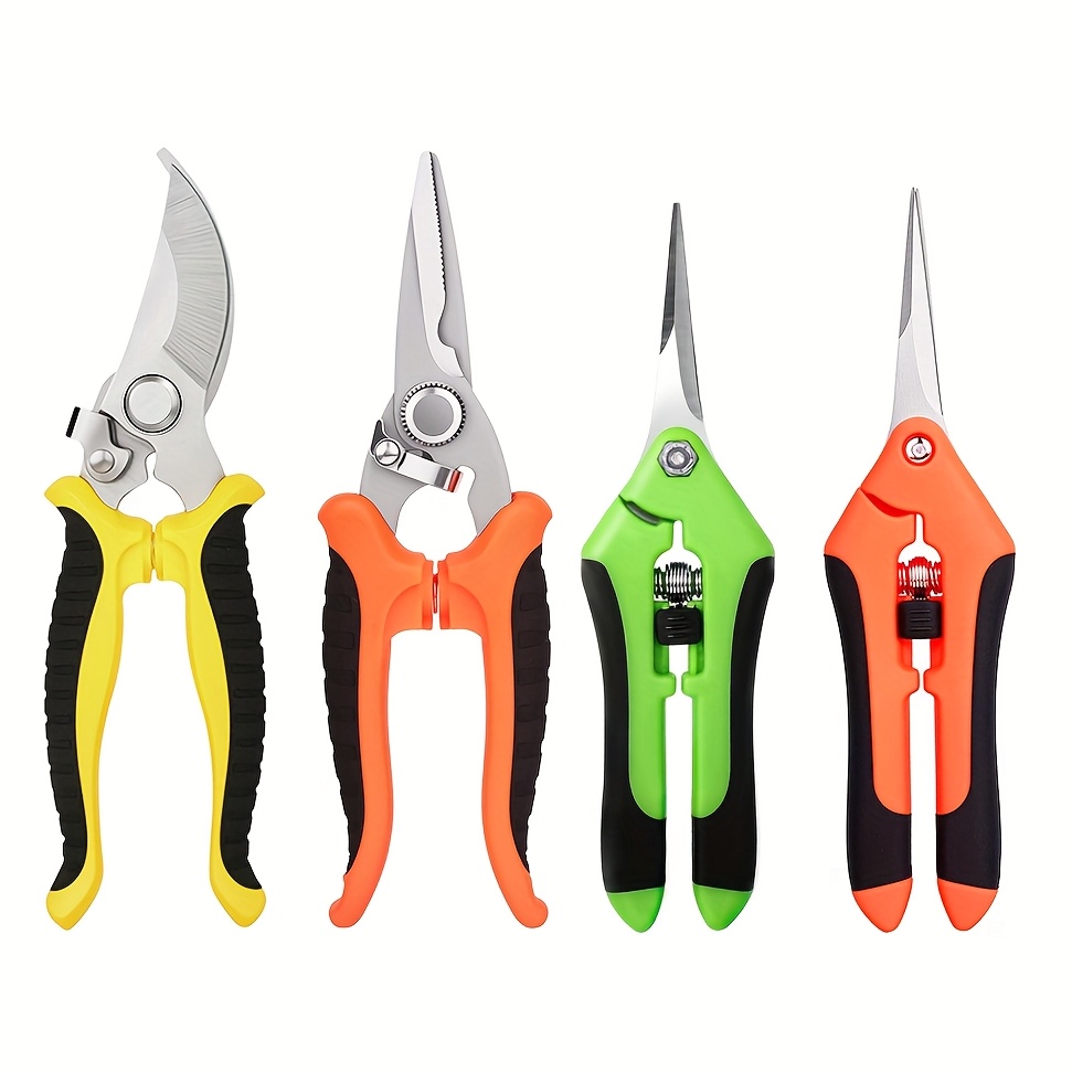 CNKOO 4 Pack Garden Pruning Shears  Stainless Steel Garden Shears  Gardening Shears  Garden Scissors  Garden Clippers  Pruning Snips  Pruning Shears for Gardening Tools