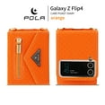 thumbnail image 6 of ELEHOLD for Samsung Galaxy Z Flip 4 6.7 inch Wallet Case, Zipper Purse Card Holder Crossbody Shoulder Strap Magnetic Snap Kickstand Function Shockproof Faux Leather Case for ZFlip4,Orange, 6 of 7