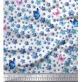 thumbnail image 1 of Soimoi Viscose Chiffon Fabric Butterfly & Flower Decor Fabric Printed Yard 42 Inch Wide, 1 of 3