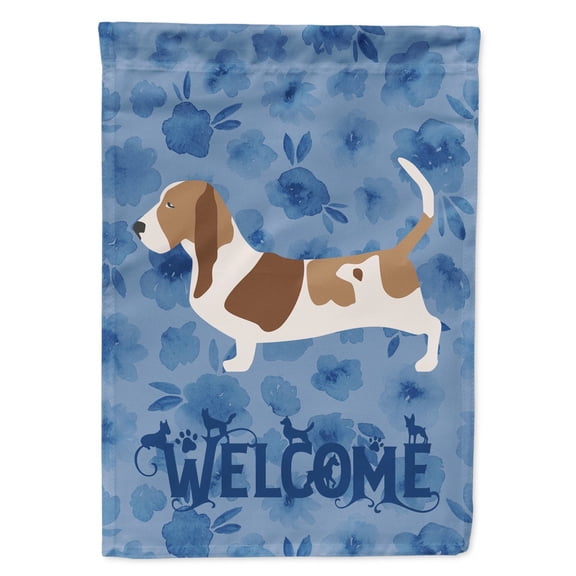 Carolines Treasures CK6129GF Basset Hound Welcome Flag Garden Size Small multicolor